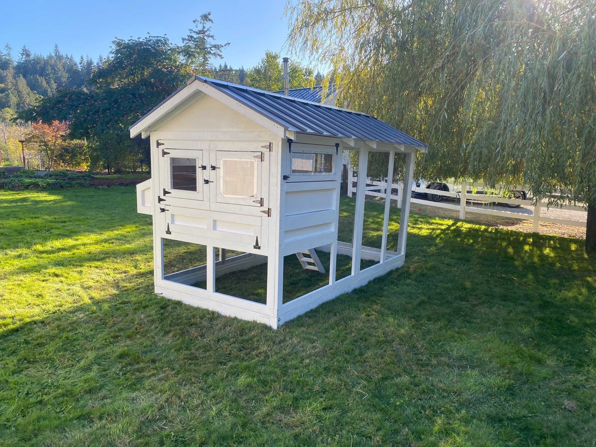 Walk-In Cedar Chicken Coop 6’ Wide – Handcrafted Douglas Fir Frame | Built On Site