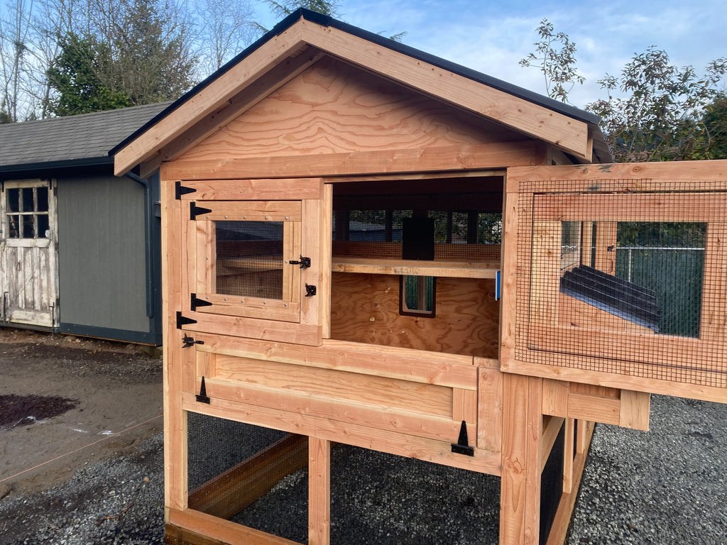 Walk-In Cedar Chicken Coop 6’ Wide – Handcrafted Douglas Fir Frame | Built On Site