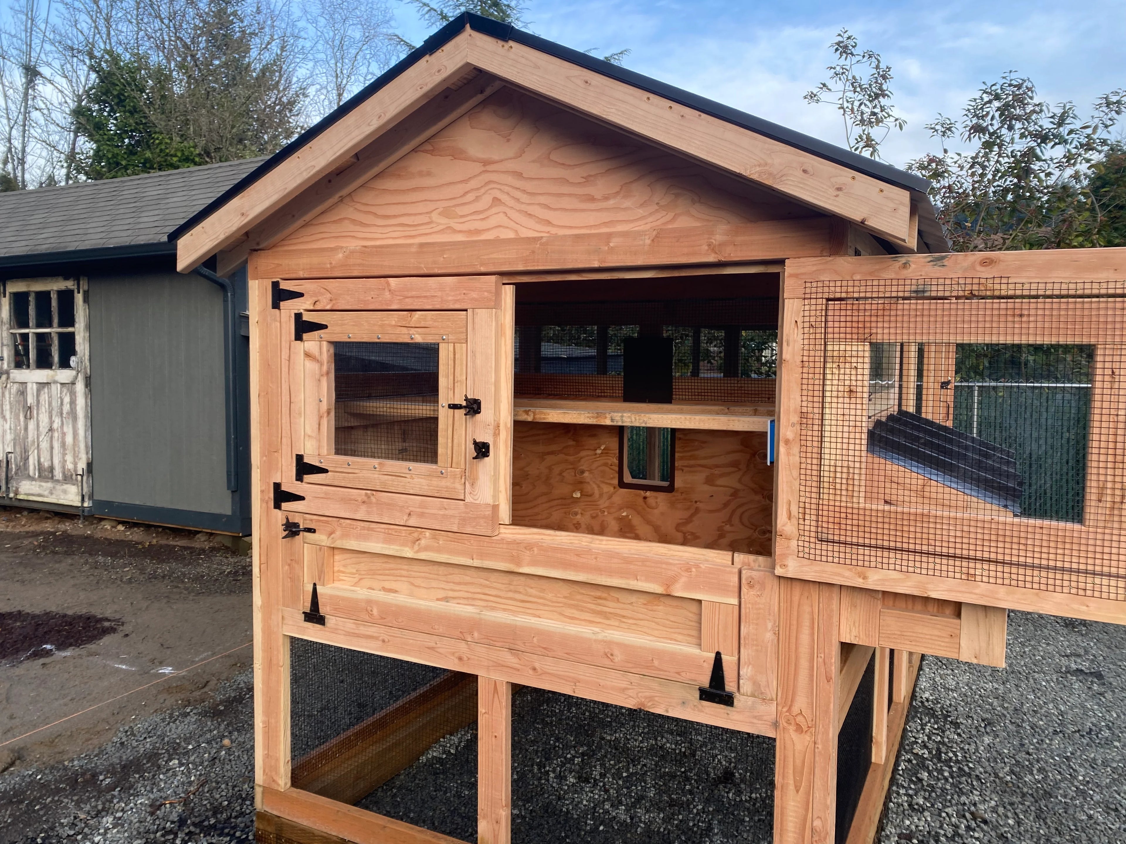 Walk-In Cedar Chicken Coop 6’ Wide – Handcrafted Douglas Fir Frame | Built On Site