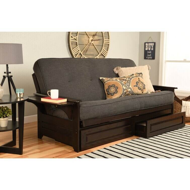 Full 82'' Wide Tufted Back Futon And Mattress