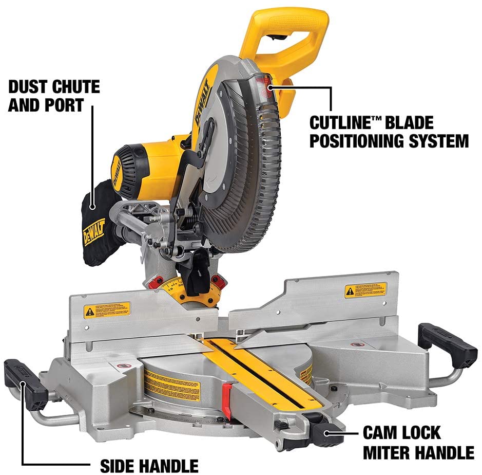 DEWALT DWS780 12-Inch Double Bevel Sliding Compound Miter Saw (DWS780) , Black