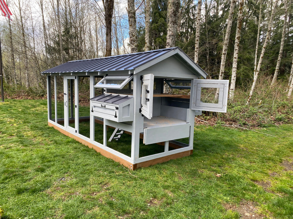 Walk-In Cedar Chicken Coop 6’ Wide – Handcrafted Douglas Fir Frame | Built On Site