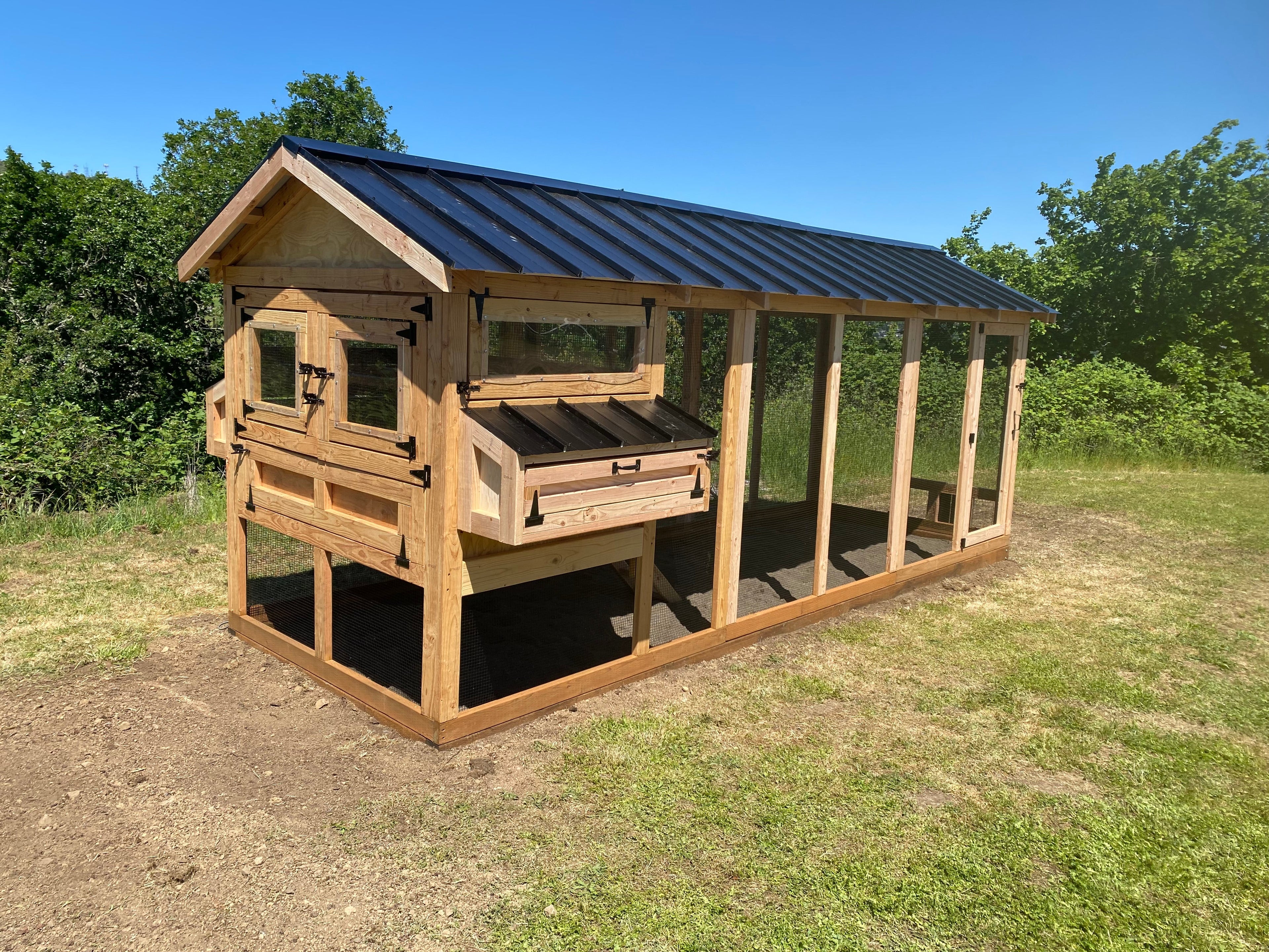 Walk-In Cedar Chicken Coop 6’ Wide – Handcrafted Douglas Fir Frame | Built On Site
