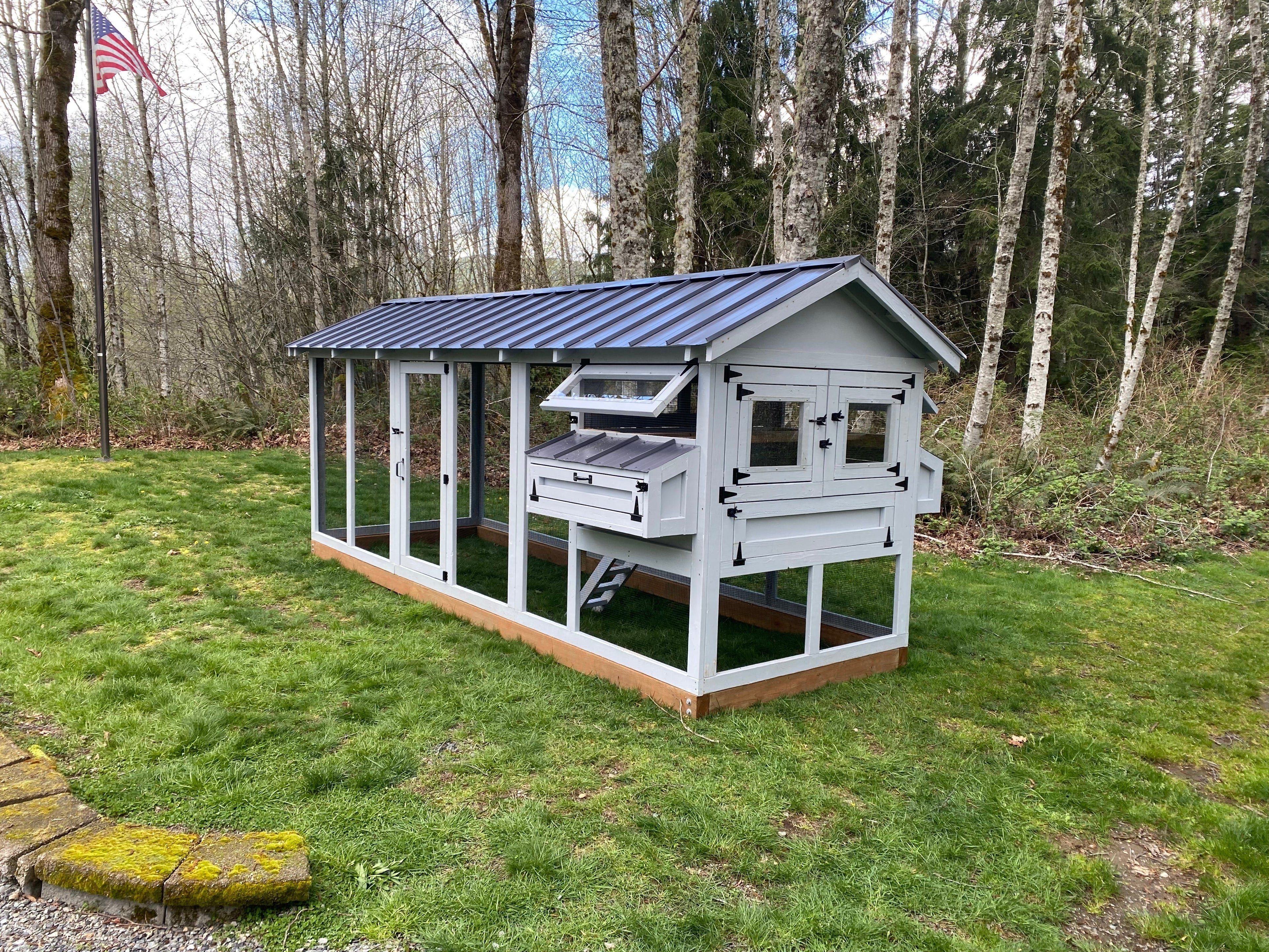 Walk-In Cedar Chicken Coop 6’ Wide – Handcrafted Douglas Fir Frame | Built On Site