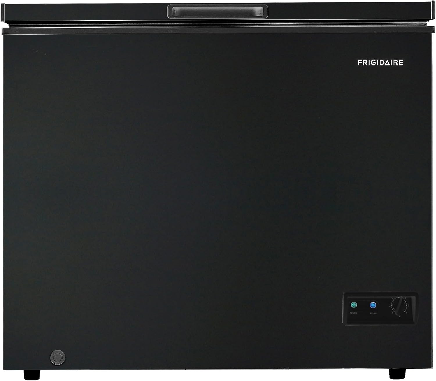 Frigidaire Chest Deep Freezer, 2.0 Cu. Ft. Capacity, Adjustable Thermostat-Removable Vinyl Coated Wire Basket-Easy Defrost Drain- Garage Ready- Pearl White