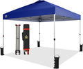 CROWN SHADES 10x10 Pop Up Canopy - Beach Tent with One Push Setup - Easy Outdoor Sun Shade for Events, Parties, Camping - Gazebo with STO-N-Go Cover Bag, Silver Coated Top, Grid White
