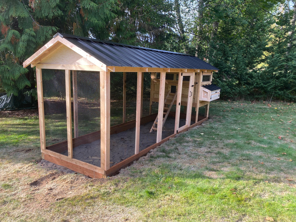 Walk-In Cedar Chicken Coop 6’ Wide – Handcrafted Douglas Fir Frame | Built On Site