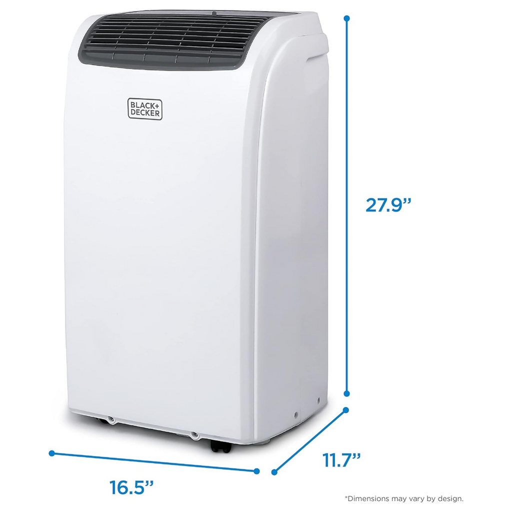 BLACK+DECKER Smart Portable Air Conditioner with Heat, 14,000 BTU ASHRAE 128 (10,000 BTU DOE) Cooling, 12,000 BTU Heating for Rooms up to 700 Sq. Ft., Follow Me Remote, BPACT14HWT, White