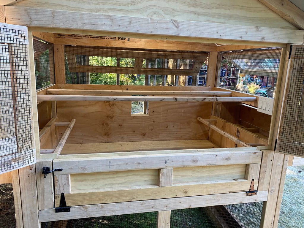 Walk-In Cedar Chicken Coop 6’ Wide – Handcrafted Douglas Fir Frame | Built On Site