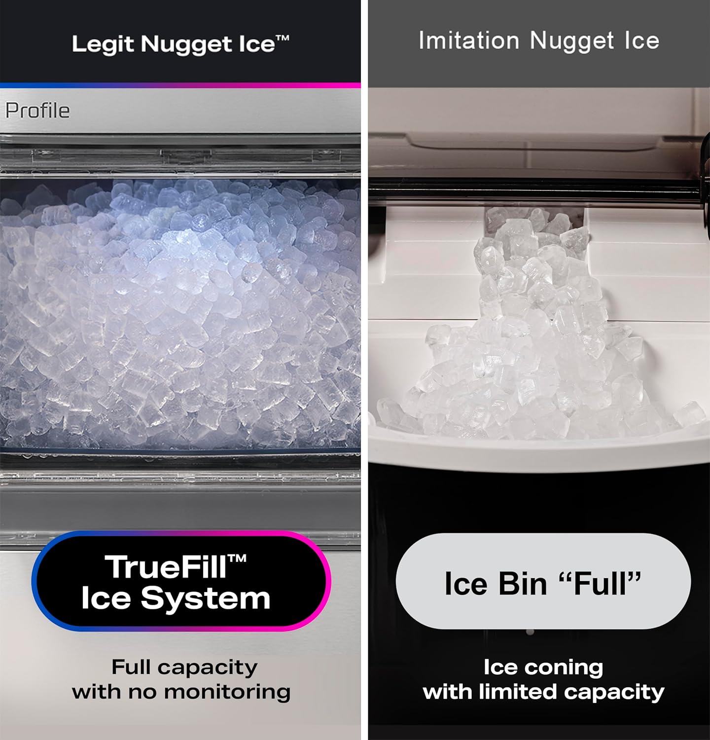 GE Profile Opal 2.0 Ultra Nugget Ice Maker with Side Tank and Scale Inhibiting Filter, Scoop Included, 38 lbs in 24 Hours, Pellet Ice Machine with WiFi & Smart Connected, Stone White