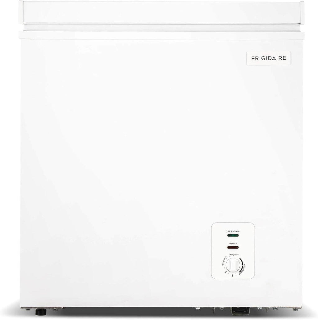 Frigidaire Chest Deep Freezer, 2.0 Cu. Ft. Capacity, Adjustable Thermostat-Removable Vinyl Coated Wire Basket-Easy Defrost Drain- Garage Ready- Pearl White