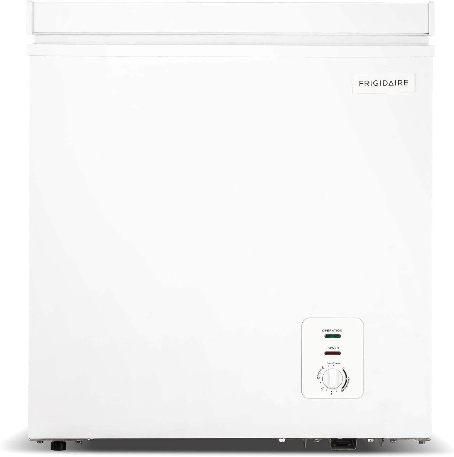 Frigidaire Chest Deep Freezer, 2.0 Cu. Ft. Capacity, Adjustable Thermostat-Removable Vinyl Coated Wire Basket-Easy Defrost Drain- Garage Ready- Pearl White