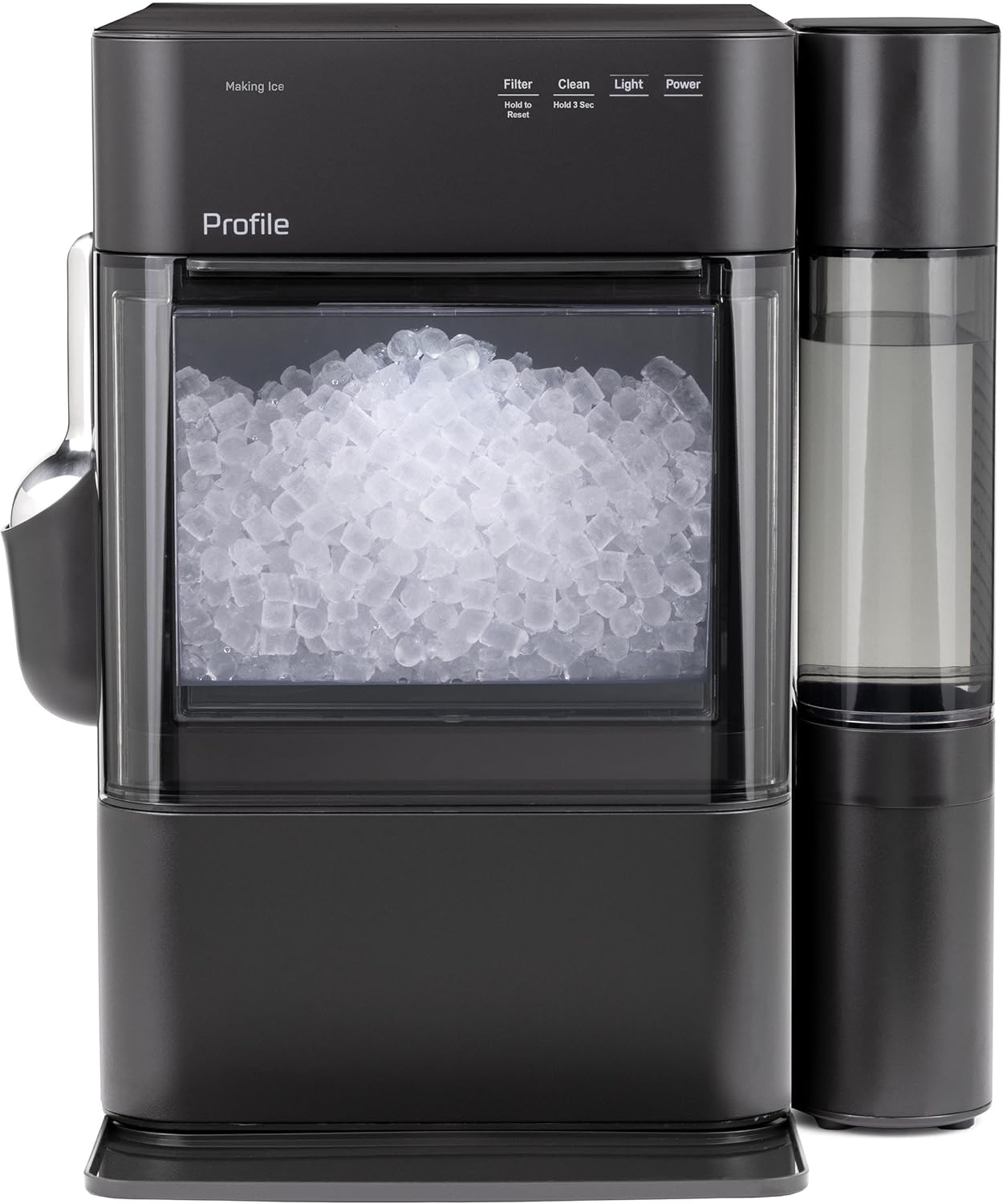 GE Profile Opal 2.0 Ultra Nugget Ice Maker with Side Tank and Scale Inhibiting Filter, Scoop Included, 38 lbs in 24 Hours, Pellet Ice Machine with WiFi & Smart Connected, Stone White