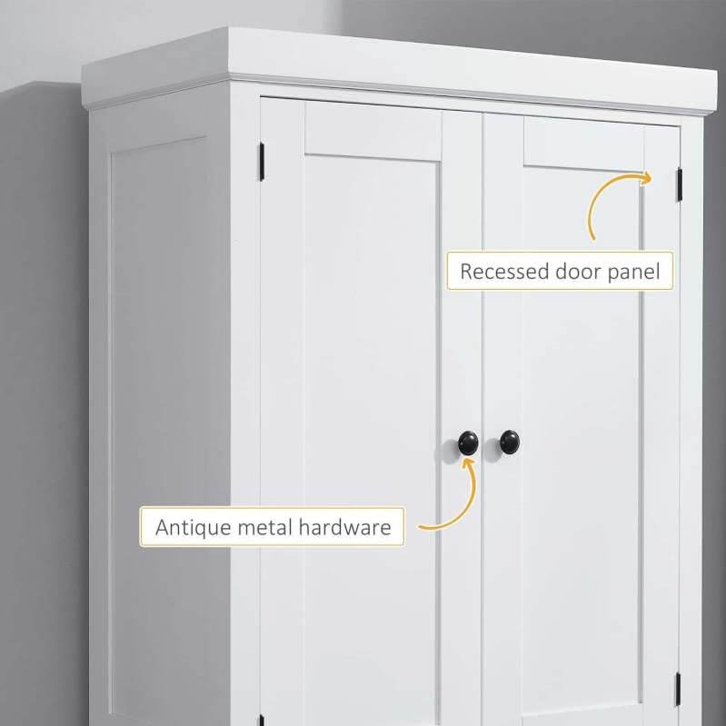 72" Traditional Freestanding Kitchen Pantry Cupboard with 2 Cabinets