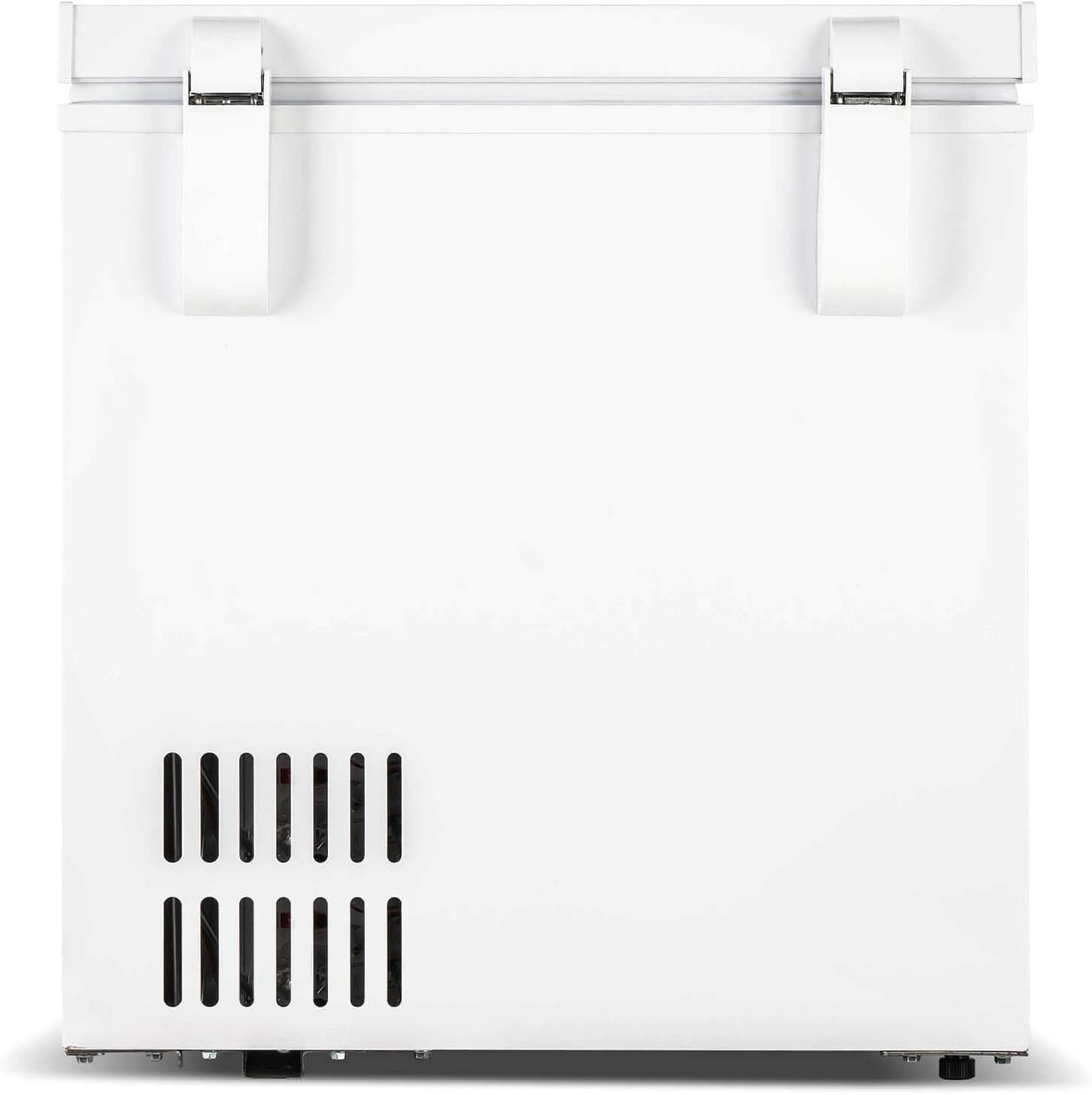 Frigidaire Chest Deep Freezer, 2.0 Cu. Ft. Capacity, Adjustable Thermostat-Removable Vinyl Coated Wire Basket-Easy Defrost Drain- Garage Ready- Pearl White