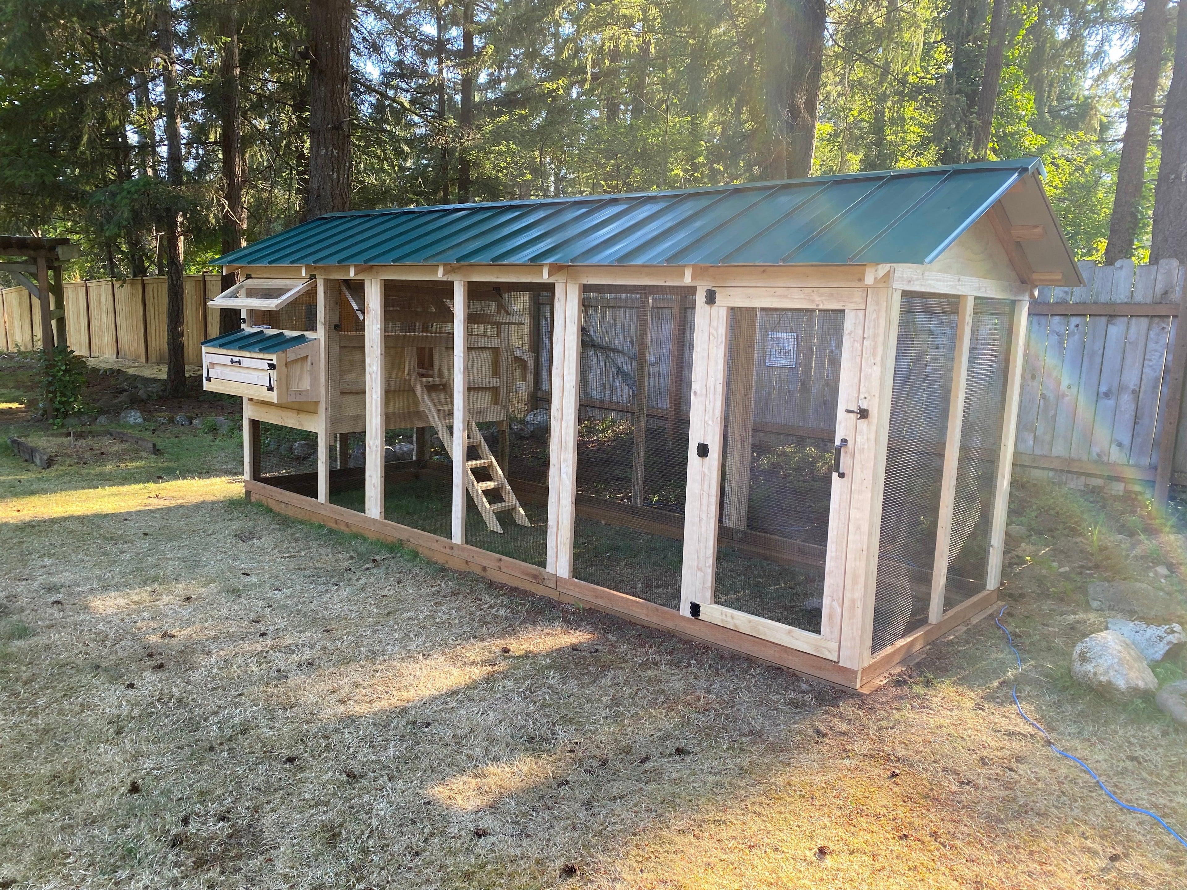 Walk-In Cedar Chicken Coop 6’ Wide – Handcrafted Douglas Fir Frame | Built On Site