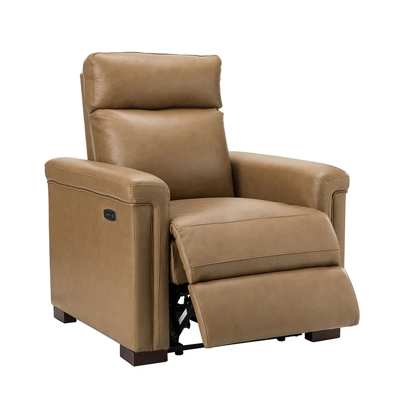 Lea 36.02" Wide Genuine Leather Power Recliner