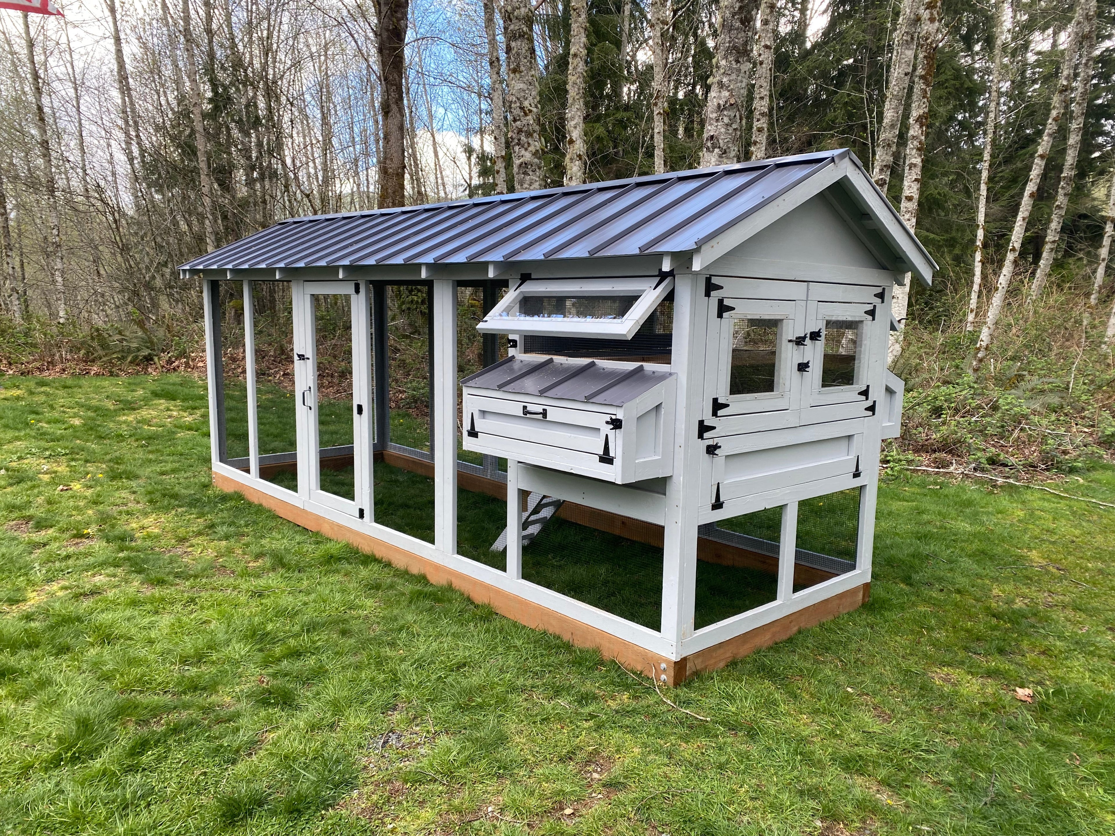 Walk-In Cedar Chicken Coop 6’ Wide – Handcrafted Douglas Fir Frame | Built On Site