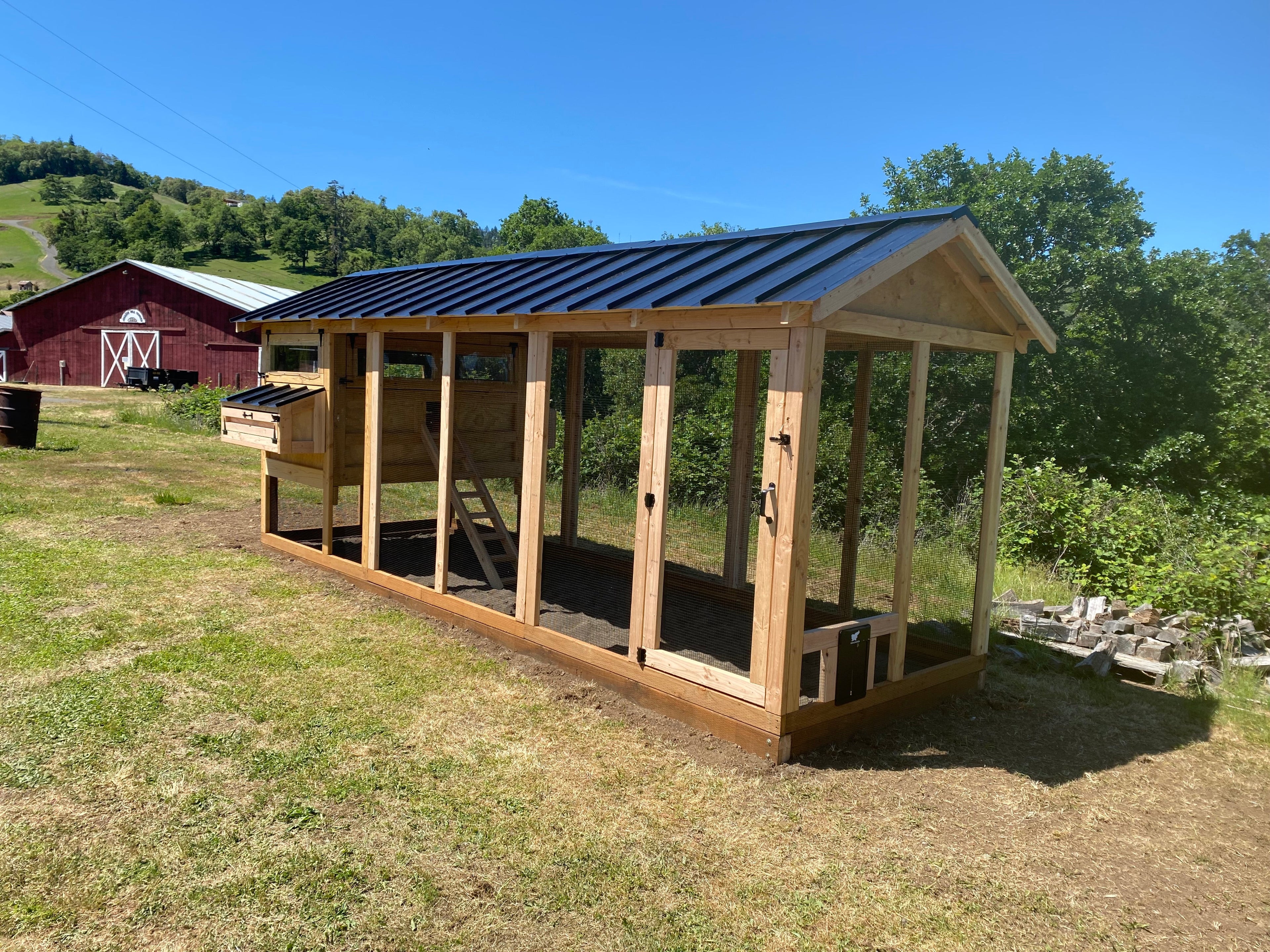 Walk-In Cedar Chicken Coop 6’ Wide – Handcrafted Douglas Fir Frame | Built On Site