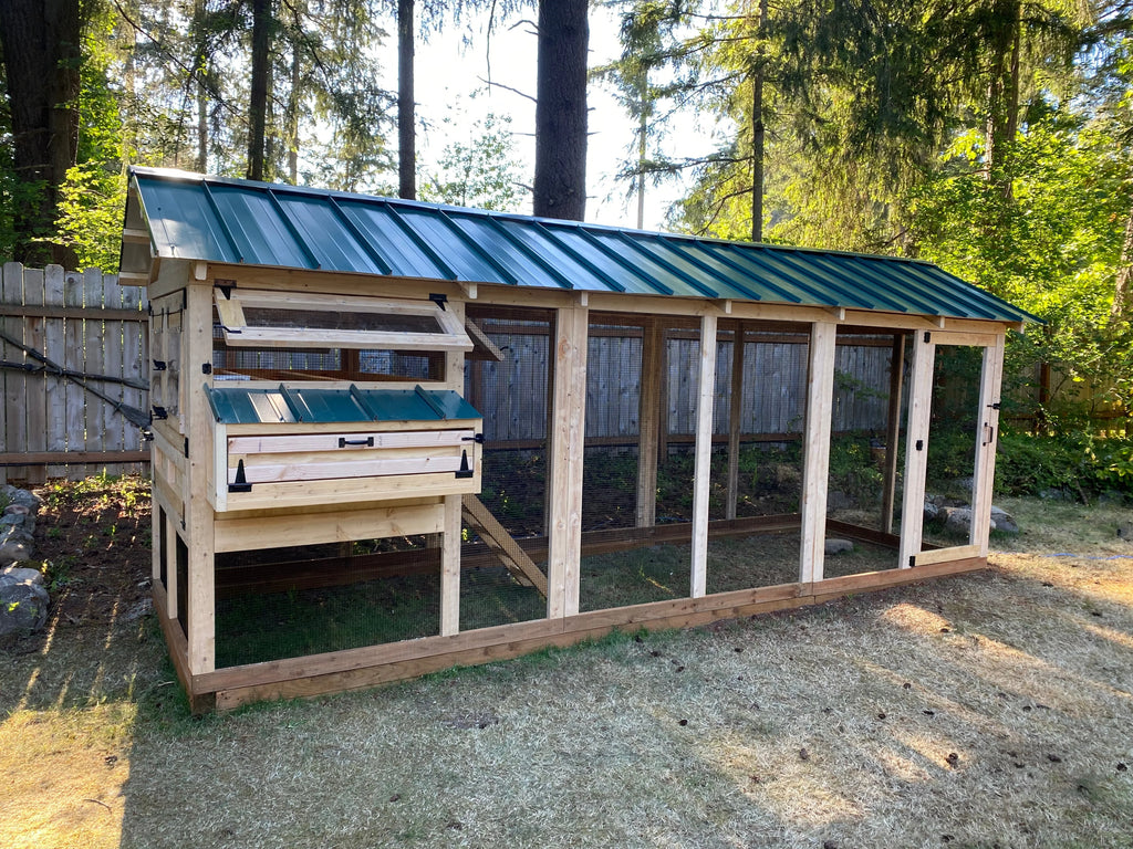 Walk-In Cedar Chicken Coop 6’ Wide – Handcrafted Douglas Fir Frame | Built On Site