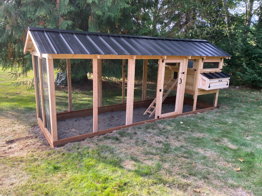 Walk-In Cedar Chicken Coop 6’ Wide – Handcrafted Douglas Fir Frame | Built On Site