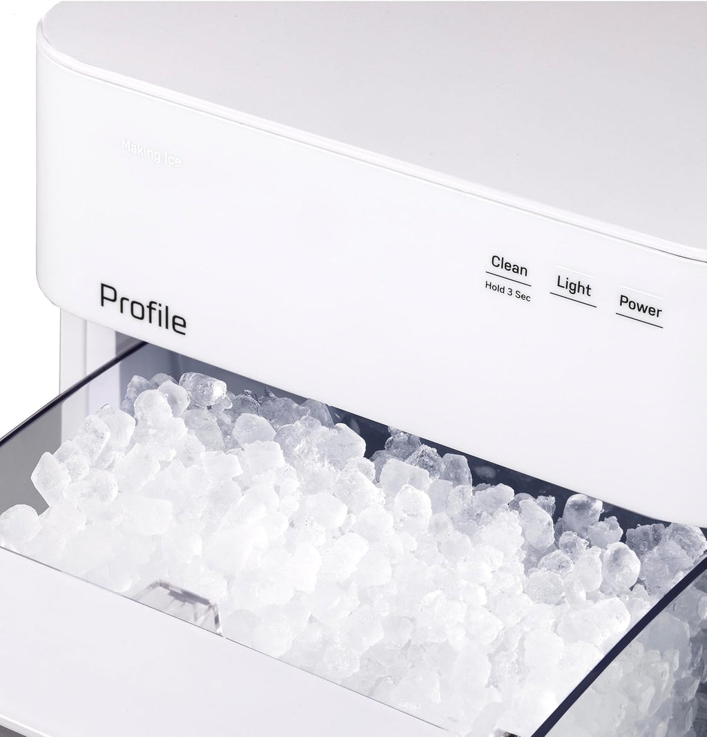 GE Profile Opal 2.0 Ultra Nugget Ice Maker with Side Tank and Scale Inhibiting Filter, Scoop Included, 38 lbs in 24 Hours, Pellet Ice Machine with WiFi & Smart Connected, Stone White
