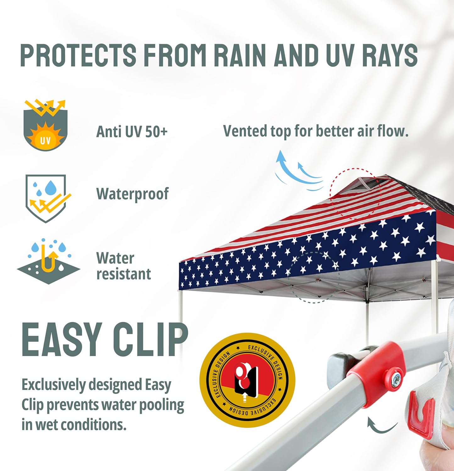 CROWN SHADES 10x10 Pop Up Canopy - Beach Tent with One Push Setup - Easy Outdoor Sun Shade for Events, Parties, Camping - Gazebo with STO-N-Go Cover Bag, Silver Coated Top, Grid White