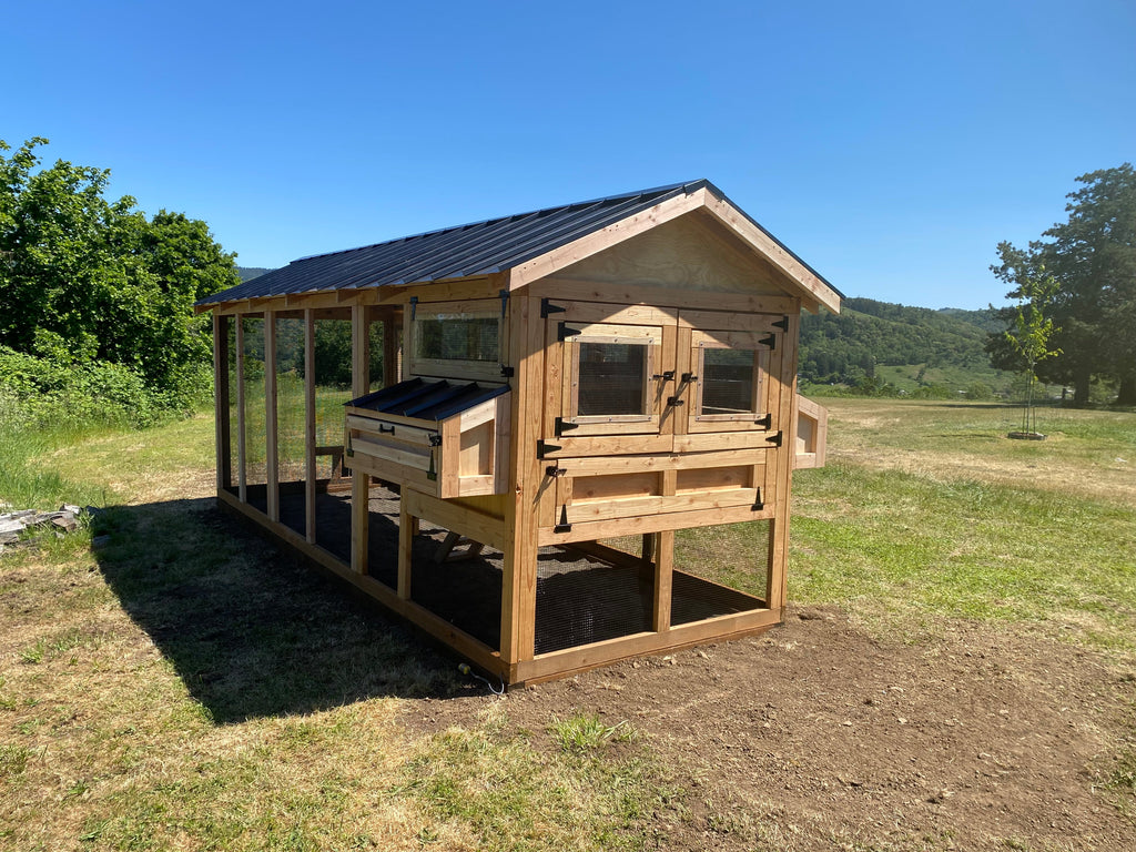 Walk-In Cedar Chicken Coop 6’ Wide – Handcrafted Douglas Fir Frame | Built On Site