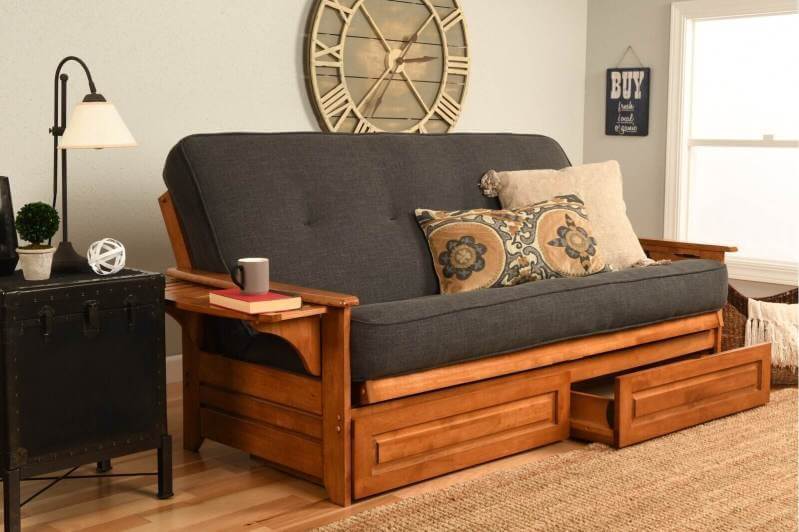 Full 82'' Wide Tufted Back Futon And Mattress