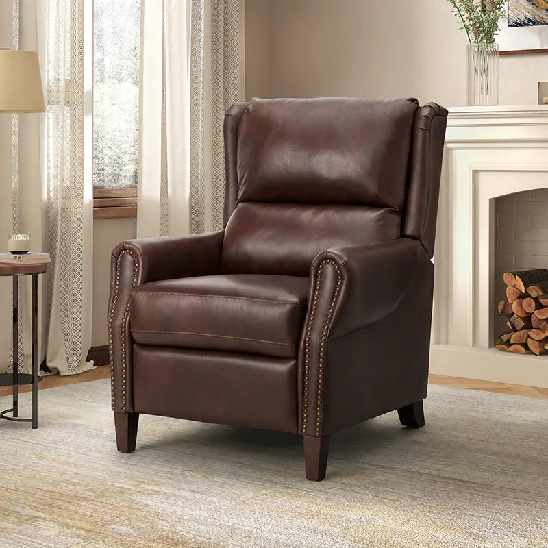 Rosaura 32.68" Wide Genuine Leather Manual Recliner