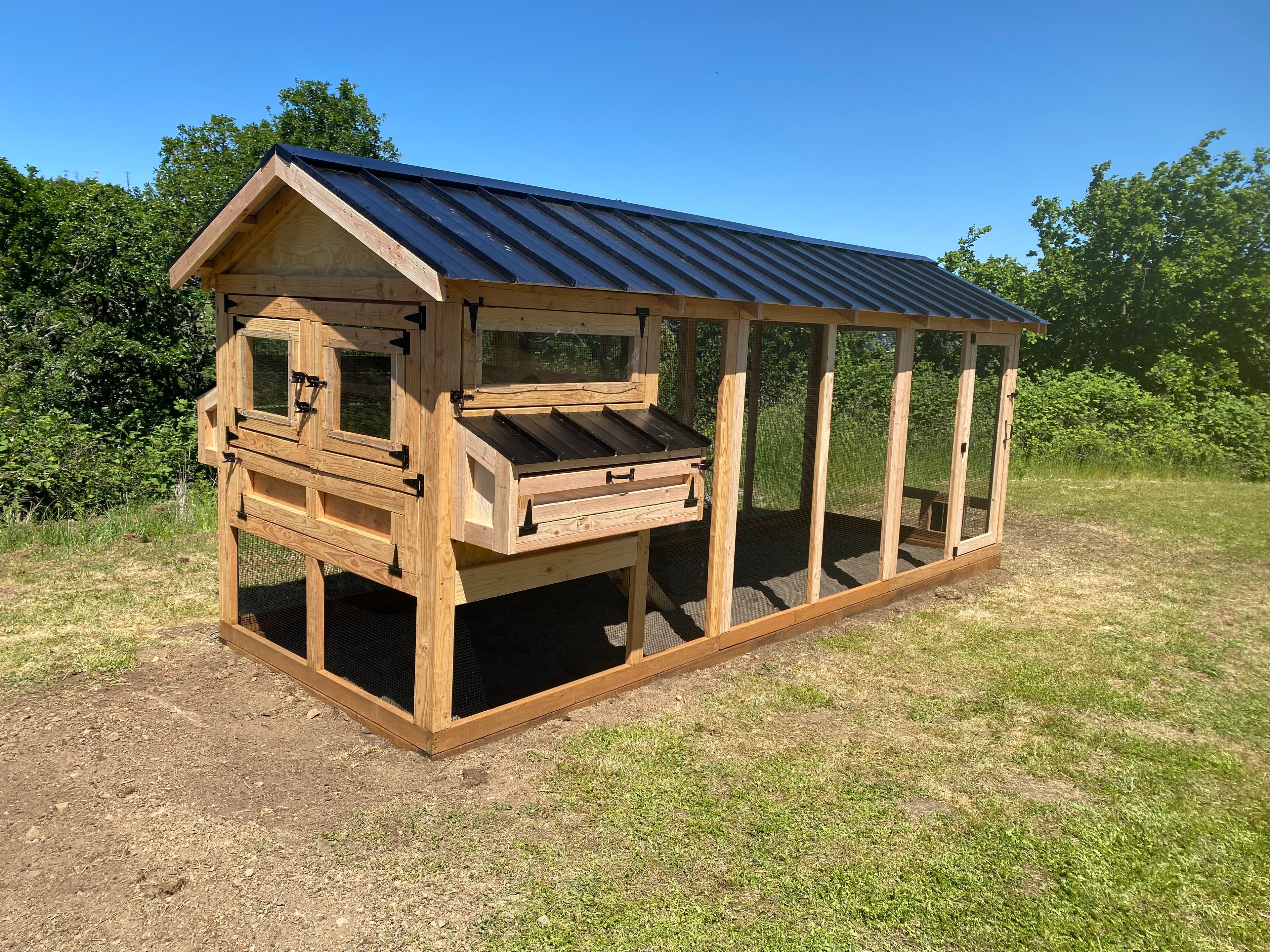 Walk-In Cedar Chicken Coop 6’ Wide – Handcrafted Douglas Fir Frame | Built On Site