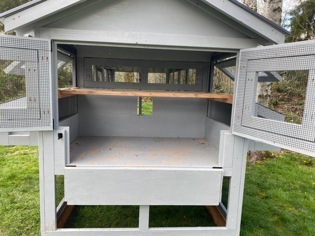 Walk-In Cedar Chicken Coop 6’ Wide – Handcrafted Douglas Fir Frame | Built On Site