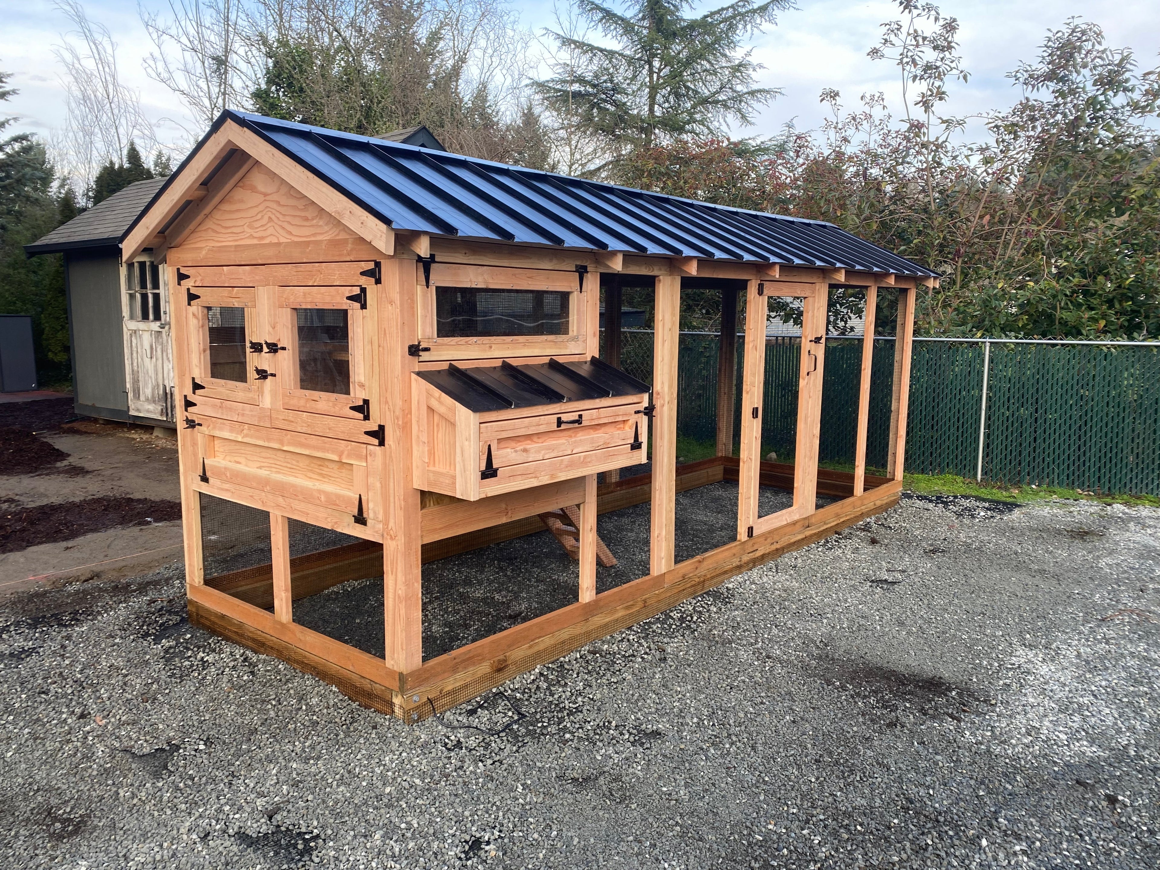 Walk-In Cedar Chicken Coop 6’ Wide – Handcrafted Douglas Fir Frame | Built On Site